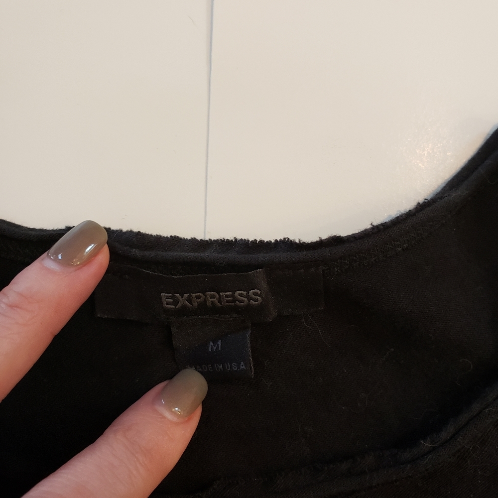 Express Black and Silver Graphic Tee, Size Medium - Picture 4 of 4